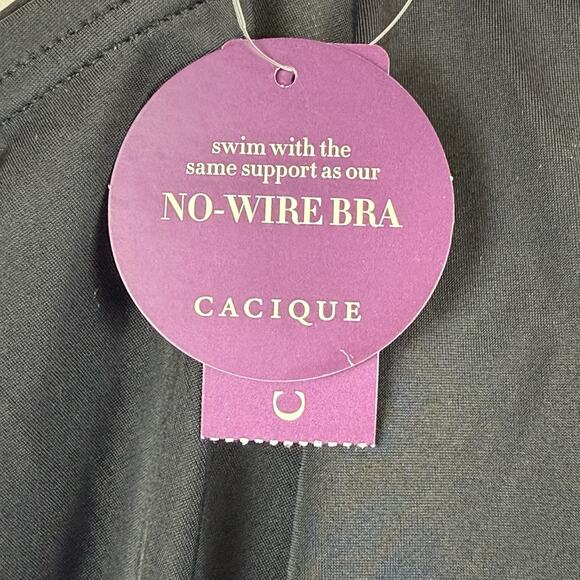 Swim By Cacique Ruffled Tankini Swimsuit Top Women Plus 26 Shelf Bra Beach NWT - Picture 4 of 6